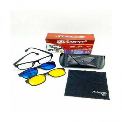 Lunettes de Soleil 3-en-1 Magic Vision Aimant à Changement Rapide Polarisé unisexe (Multicolore)