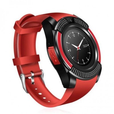 Smartwatch V8 Ecran Tactile Support Micro Carte SIM avec Bluetooth et 3.0 Camera – Red
