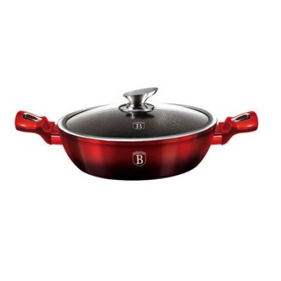 POT PEU PROFOND, 28 CM, METALLIC LINE BLACK BURGUNDY EDITION BH-1626