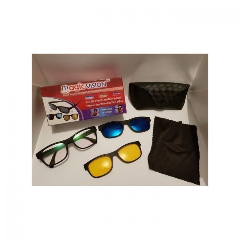 Lunettes de Soleil 3-en-1 Magic Vision Aimant à Changement Rapide Polarisé unisexe (Multicolore)
