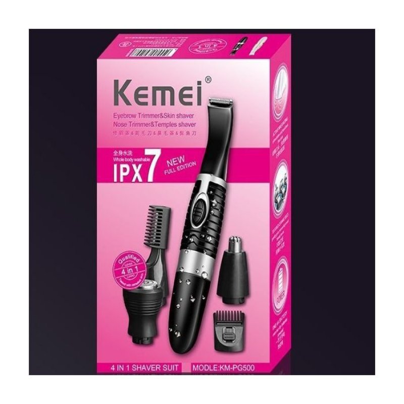 Rasoir kemei Electrique Rechargeable 4 En 1 Noir
