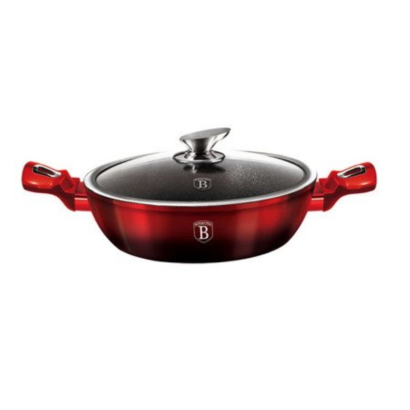 POT PEU PROFOND, 28 CM, METALLIC LINE BLACK BURGUNDY EDITION BH-1626