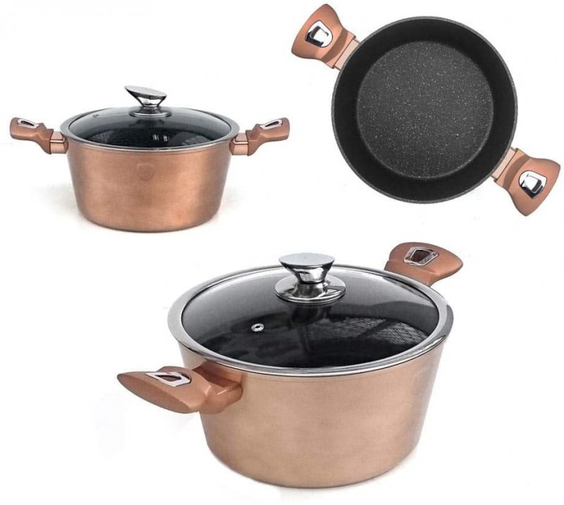 BERLINGER HAUS METALLIC LINE BH-6191 Ensemble de 11 casseroles en granit Or rose
